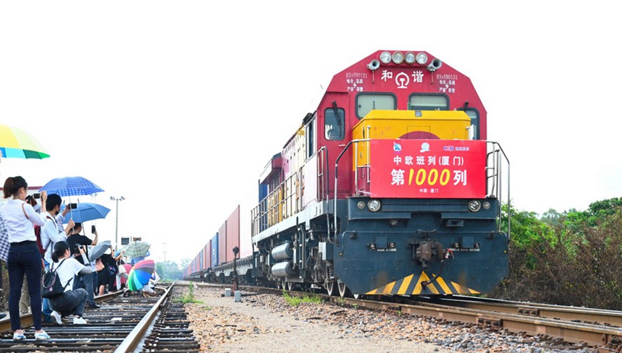 Tausendster China-Europa-Güterzug verlässt Xiamen in Richtung Deutschland
