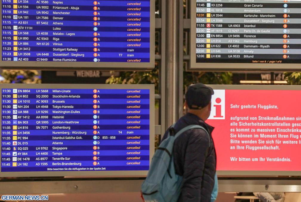 Flugverkehr am Flughafen Frankfurt massiv durch Streik beeinträchtigt ...